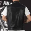 Men's Vests Men's Vest Black Clothing Waistcoat PU Leather Gentleman Waistcoat Sleeveless Stand-up Collar Vest for Men Clothing Q231208