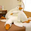 Plush Dolls Big Size Fluffy Duck Plush Toys Sleep Pillow Cute Animal Stuffed Swan Goose Plush Dolls Floor Mat Kids Girls Birthday Gift 231207