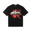 Hellstar Designer T Shirts 그래픽 티 의류 모든 매치 의류 힙 스터 세탁 된 패브릭 거리 낙서 글자 포일 프린트 빈티지 콜로피 느슨한 피팅 LF