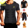 Men Sauna Sweat Vest And Shorts Body Shaper Slimming Shirt Neoprene Shapewear Waist Trainer Workout Top Pant Weight Loss