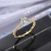 Hochzeitsringe Klassiker 4 CLS Design Runde Zirkonia Frauen Hochzeit Engagement Ringe 3 Farben verfügbar Flacher Brautschmuck heißer Verkauf