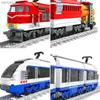 Block Ausini City Train Model Building Blocks Wagon Cargo Carriage Passenger Train Station Rail Tracks Locomotive Construction Toys R231208