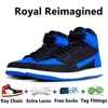 Jumpman 1 1S High Mens Basketball Shoes Bred Patent Royal Starffish Black White Satin Shadow أصفر Ocher Hack Hack Men Women Travels Sports Gai