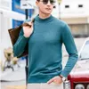 Männer Pullover Luxus Marke Mock Kragen 100 Reiner Wollpullover Tops Herbst Winter Kaschmir Pullover Männlich Warme Strickwaren 231207