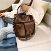 Borse da scuola Borse da scuola in pelle PU da donna Zaino vintage da donna Zaino grande Mochila Feminina Zaini neri marroni Sac A Dos Bagpack 231207