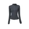 Yoga Fitness-Outfit Lulemen Damen Designer Sportjacke Stand-up-Kragen halb Reißverschluss Langarm Langhülle enge Yogas-Hemd Fitness