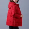 Kadınlar aşağı Parkas Kadın Kış Ceket Uzun Sıcak Parkas Kadın Kıymetle Pamuk Pamuk Pamuk Parka Kapşak Kapşonlu Çıkış M4XL 231208