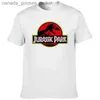 T-shirts hommes 2023Jurassic Park T-shirt Hommes 100% coton T-shirt imprimé Casual Tops drôles Jurassic World Tees Court Sle Cool Tshirt L231208
