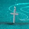 Original Make Simple Pendant S925 Sterling Silver Jewelry Hiphop Rap With Bling Shine Moissanite Cross Pendant For Necklace Gift