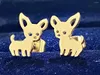 Stud Earrings Chihuahua Cute Dog Cartilage Earring For Girl Stainless Steel Tragus Jewelry Funny Animal Ear Piercing Party Gift