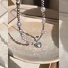 Chains Elegant Chain Choker Beads Necklace With Heart Pendant Fashion Neck Jewelry Alloy Material Perfect For Bridal Dropship