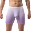 Underpants CLEVER-MENMODE Men Underwear Boxers Shorts Sexy Gradient Color Panites Bulge Penis Pouch Long Leg Underpant Boxershorts Cueca