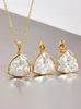 Necklace Earrings Set Triangle Jewelry For Women Engagement Party Bijoux Trendy Crystals From Austria Clip And Jewellry Gift