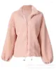 Vestes Femmes Femmes Manteau Rose Double Face Brossé Revers Mode Lâche Cordon High Street Automne Hiver Loisirs Zipper Velours