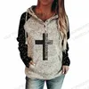 Kobiety z kapturem Jezus Christian 3d Print Women Fashion Lett Faith Bluet Fats Vintage powłok panie sudadera wiosna zima