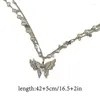 Pendentif Colliers Collier Papillon Sweet Cool Clavicule Chaîne Double Couche Collier Bijoux Perle Charme