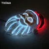 Maski imprezowe Bożego Narodzenia Cosplay Costume Props Luminous LED Neon Light Święty Mikołaj dla szczęśliwych 231207