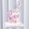 Festive Supplies Butterfly Happy Birthday Cupcake Cake Topper Butterflies Decoration Valentine's Day Wedding Home Party