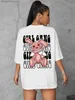 Женская футболка Girl Gang Graphic Bad Laughing Rabbit Tshirt Женская повседневная дышащая футболка Хлопковая модная футболка Летняя короткая футболка в стиле хип-хоп SleL231208