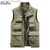 Gilets pour hommes Bolubao Hommes Gilet d'extérieur Multi-Poche Solide Couleur Pêche Directeur Reporter Travail Gilet Photographie Gilet Casual Veste Mâle Q231208