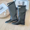 Fashion Designer High Boots Women's Luxury Shoes for Winter Splicing Knight Boots High Quality 25621