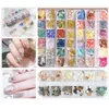 Nail Art Decorations 12 Grid Abalone Shell Flakes For Nail Art Decoration 12 Colors Abalone Seashell Nail Flake Glitter Irregular Abalone Shell 5t656 231207