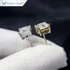 Orecchino Tianyu Moissanite in oro puro 14k/18k 6.5*6.5mm Princess Cut Screw Back Stud per Lady