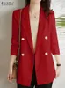 Ternos femininos Blazers Blazer a manches longues et col a revers pour femme veste surdimensionnee elegante et a la mode pour le travail et les fetes 231205