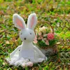 Pluche poppen Luxe witte dikke konijnenpop met roze tutu Baby slaap knuffelspeelgoed Mooie knusse ballerina konijnenpop Prinses konijntjespop 231208