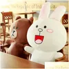 Animaux en peluche en peluche de grande taille Ours brun Cony Lapin Poupée Doux Mignon Jouets Petite amie Couple Cadeaux Saint Valentin Présent Lj201126 Drop Dhq6K