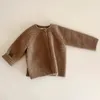 Jersey Niño Otoño Casual Sólido Suéter de un solo pecho Suelto Simple Punto Cardigan Niño Niño Cómodo Algodón Manga larga Camisetas 231207