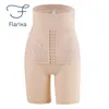 Arm Shaper Flarixa XXXL Women High Waist Panties Embroidery Body Shaper Waist Trainer Butt lifter Slimming Underwear Tummy Boxer Shorts 231202