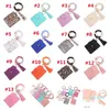 Silicone Bead Bracelet Solid Leather Card Bag Wristlet Keychain Silicone Beaded Bracelet Leather Tassel Wallet Bangle