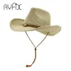 Sonnenhut für Herren und Damen, Sommerhüte, personalisiert, Western-Cowboy-Strohhut, Strandhut, HA18 220407288e