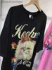 Kvinnors t-shirt 4xl plus size rhin katt mode kvinnor blusar 2022 elegant sommar kort sle stor storlek lyx t-shirts för kvinnor model231212