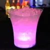 Secchielli e refrigeratori per il ghiaccio Barre LED a 4 colori da 5 litri Bar per feste notturne Discoteche Secchiello per il ghiaccio a LED in plastica impermeabile Secchiello per birra champagne LED illuminato 231207