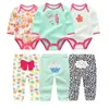 Ensembles de vêtements né fille automne vêtements ensemble 68 pièces body pantalon bébé garçon tenues 6M 9M 12M pyjama infantile 100 sous-vêtements en coton 231207