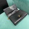 Designer pequena bolsa de borla 20cm 10a espelho qualidade couro de crocodilo bolsa de corrente crossbody sacos de luxo envelope com caixa y006c