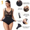 Mesh Lace Thongs Bodysuit Women Shapewear Seamless Padded Full Body Shaper Slim Waist Tummy Control Flat Belly Smooth Underwear