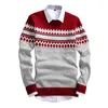 Męskie swetry męskie dzianiny Top Slim Fit Vintage Streetwear ColdProof Fashion Wzór dzianinowy sweter z biurem