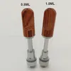 Carrelli di legno Cartucce Vape vuote 1 ml 0,8 ml Atomizzatori di olio denso Sigaretta elettronica Vite piatta in punte Serbatoio di vetro Bobina di ceramica 510 filo Atomizzatore di legno Confezione con logo personalizzato