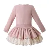 Robes de fille hiver noël rose dentelle filles princesse anniversaire Boutique enfants vêtements correspondant tenues 6781012 ans