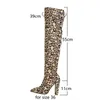 Stiefel 2023 Winter Frauen Über Das Knie Mode Schlange Drucken Leopard Damen Oberschenkel Spitz Platz High Heel Damen Schuhe