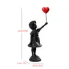 Decorative Objects Figurines Flying Balloon Girl Figurine Banksy Home Decor Modern Art Scpture Resin Figure Craft Ornament Collect Otol6