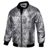 Kurtki mężczyzn Barry Wang Silk for Men Gold Silver Srebrny Zielony Zielony Czarny Purple Czerwony Zip Up Coats Windbreaker Blazer 231208