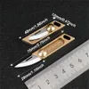 Upgrade Brass Mini Knife Push Sharp Blade Self Defense Pocket Knife Portable Keychain Unpacking Express Delivery Cutter Small Knife Tool