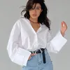 Damesblouses Herfstblouse Wit overhemd Losse casual top Mode Vrouwen Office Lady Lange mouw Tops Kleding 29373