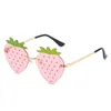 Sunglasses Fashion Strawberry Shape Women Irregular Personality HipHop Dark Glasses Retro UV400 Goggles Candy Color Lens Eyewear