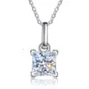 Collana in moissanite con smeraldo ovale certificato Gra all'ingrosso, taglio principessa, gioielleria raffinata in argento sterling 925