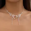 Hänge halsband ingemark kpop kärlek hjärt choker halsband för kvinnor brud goth vintage tofassel long länk estetiska ons tillbehör